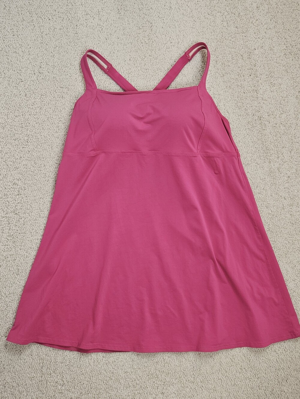 Lands End Swim Dress Pink Womens 18 Built In Bra Barbie Vacation Elle Wood